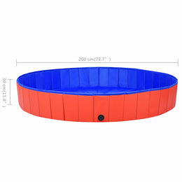 vidaXL Hundepool Faltbar Rot 200x30 cm PVC