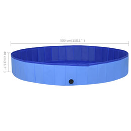 vidaXL Hundepool Faltbar Blau 300x40 cm PVC