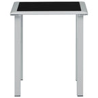 Gartentisch Schwarz und Silbern 41x41x45 cm Stahl und Glas