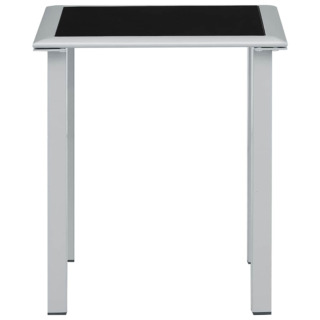 Gartentisch Schwarz und Silbern 41x41x45 cm Stahl und Glas
