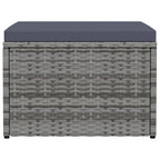 Outdoor-Fußhocker mit Kissen Grau Polyrattan