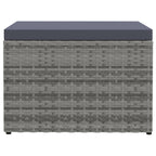 Outdoor-Fußhocker mit Kissen Grau Polyrattan