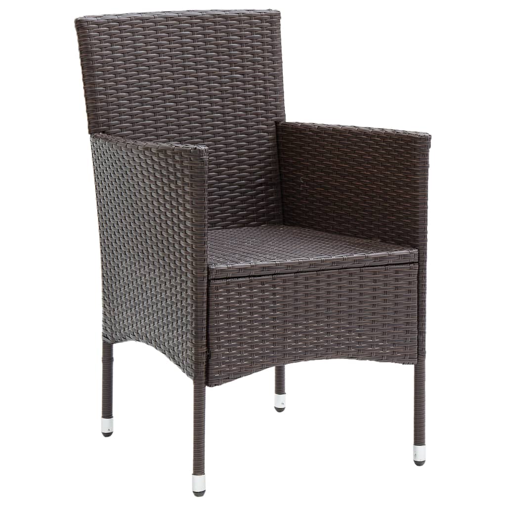 Garten-Essstühle 4 Stk. Poly Rattan Braun