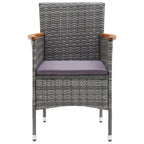 Garten-Essstühle 4 Stk. Poly Rattan Grau