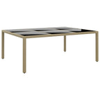 Gartentisch 200x150x75 cm Hartglas und Poly Rattan Beige
