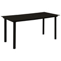 Garten-Esstisch Schwarz 150x80x74 cm Stahl und Glas
