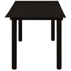Garten-Esstisch Schwarz 150x80x74 cm Stahl und Glas