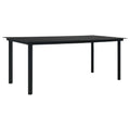 Garten-Esstisch Schwarz 190x90x74 cm Stahl und Glas