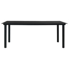Garten-Esstisch Schwarz 190x90x74 cm Stahl und Glas