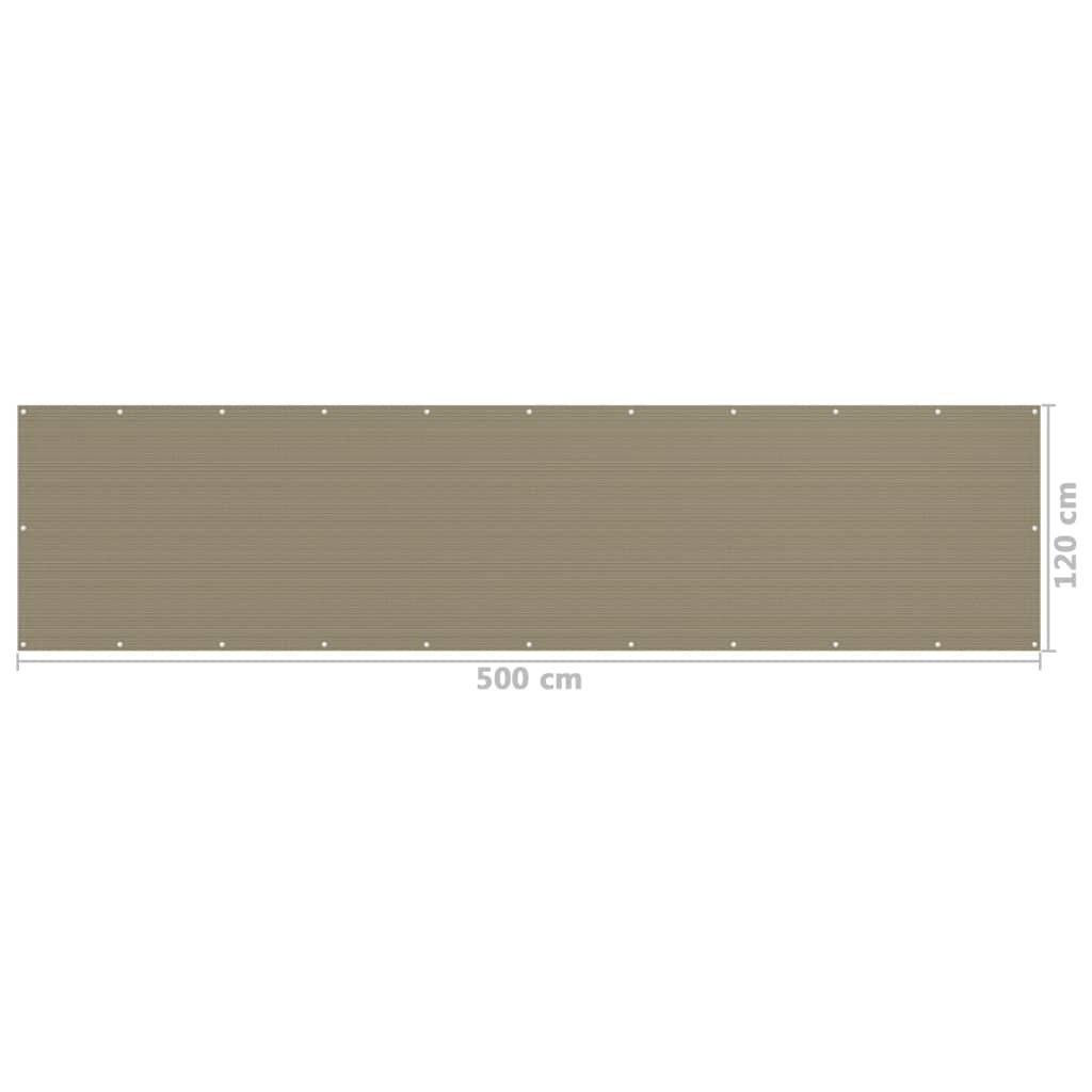 Balkon-Sichtschutz Taupe 120x500 cm HDPE