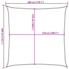 Sonnensegel 160 g/m² Anthrazit 3x3 m HDPE