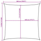 Sonnensegel 160 g/m² Anthrazit 5x5 m HDPE