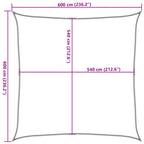 Sonnensegel 160 g/m² Anthrazit 6x6 m HDPE