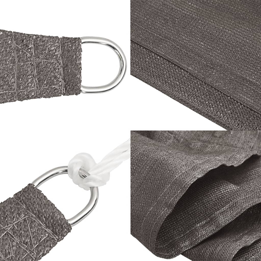 Sonnensegel 160 g/m² Anthrazit 3x5 m HDPE