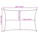 Sonnensegel 160 g/m² Anthrazit 3x5 m HDPE