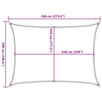 Sonnensegel 160 g/m² Anthrazit 5x7 m HDPE