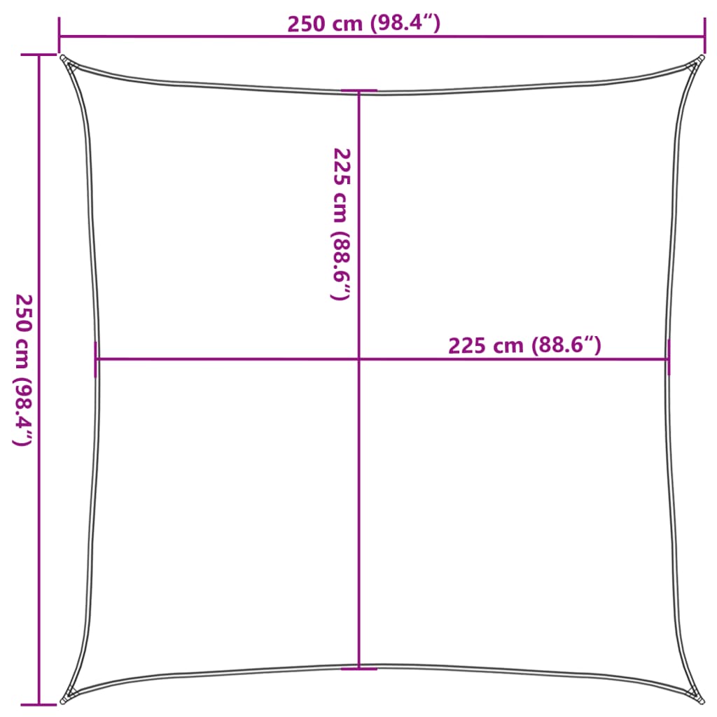 Sonnensegel 160 g/m² Beige 2,5x2,5 m HDPE