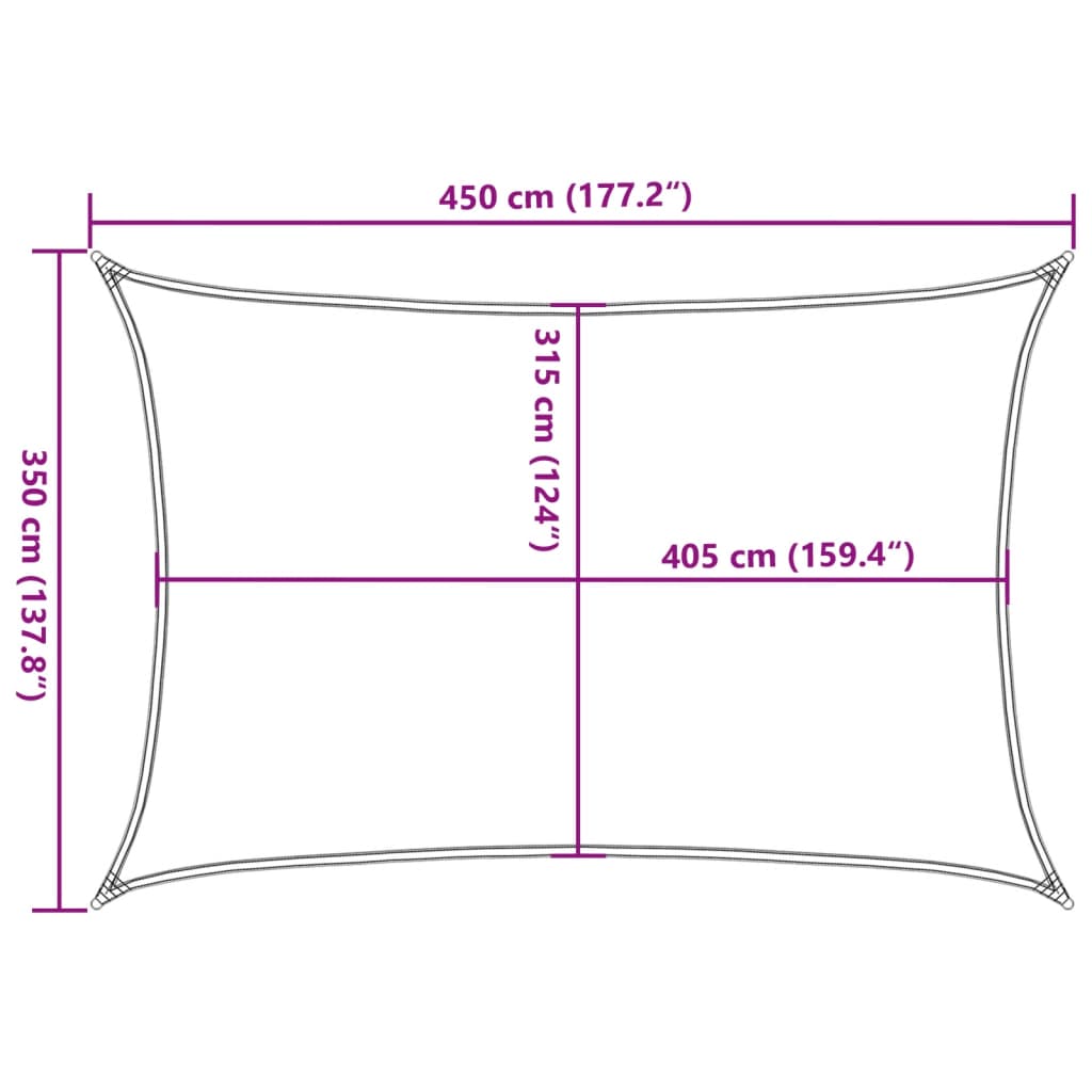 Sonnensegel 160 g/m² Beige 3,5x4,5 m HDPE