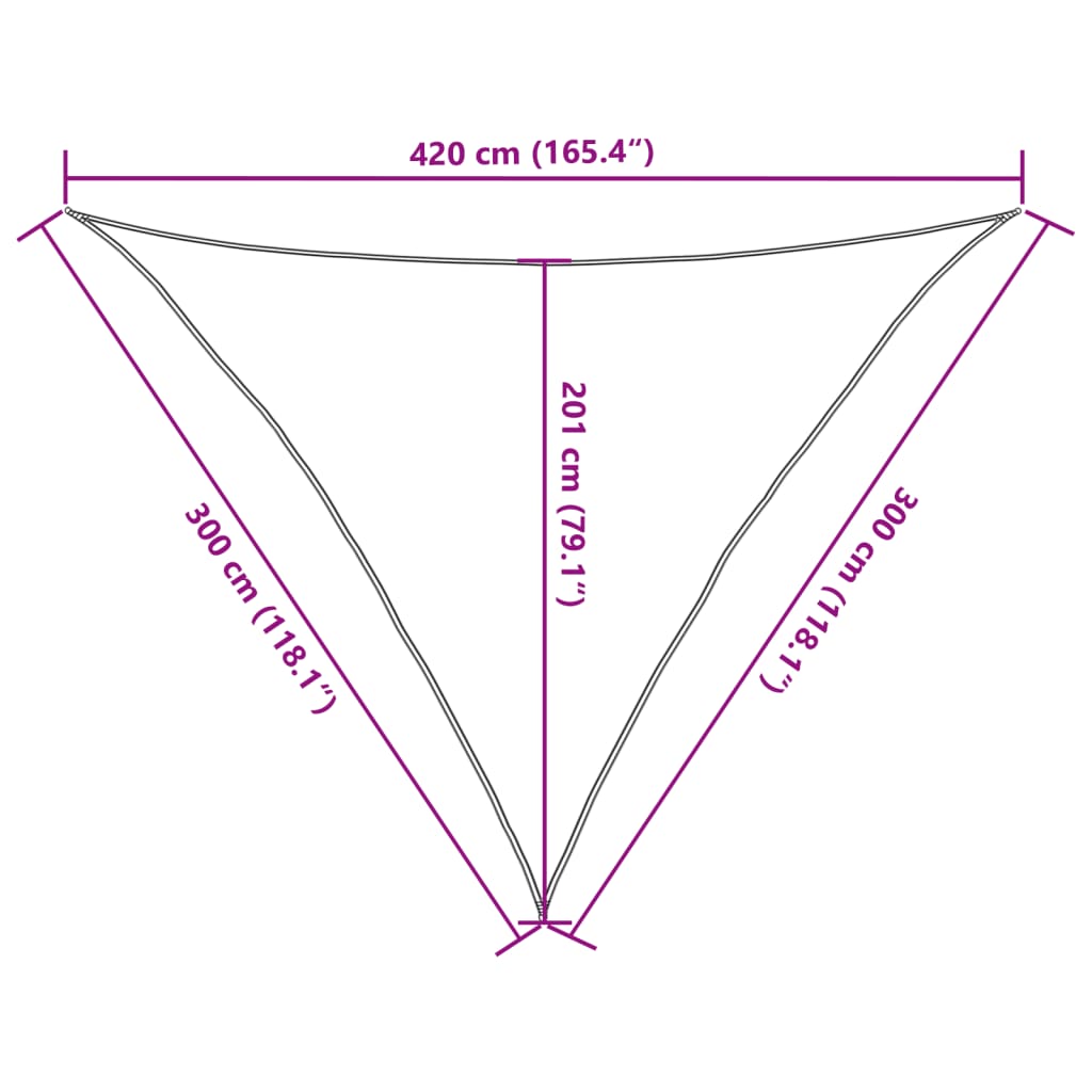Sonnensegel 160 g/m² Creme 3x3x4,2 m HDPE