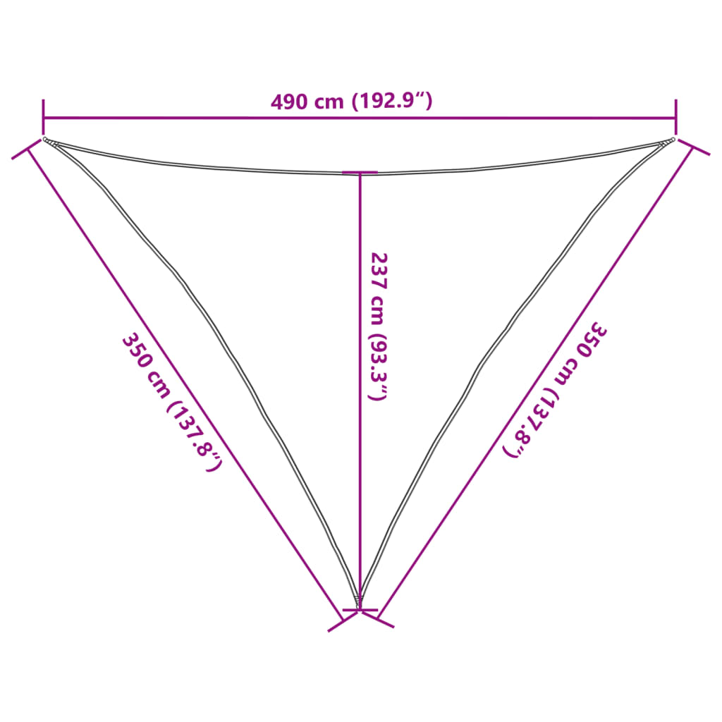 Sonnensegel 160 g/m² Creme 3,5x3,5x4,9 m HDPE