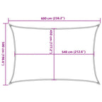 Sonnensegel 160 g/m² Weiß 5x6 m HDPE