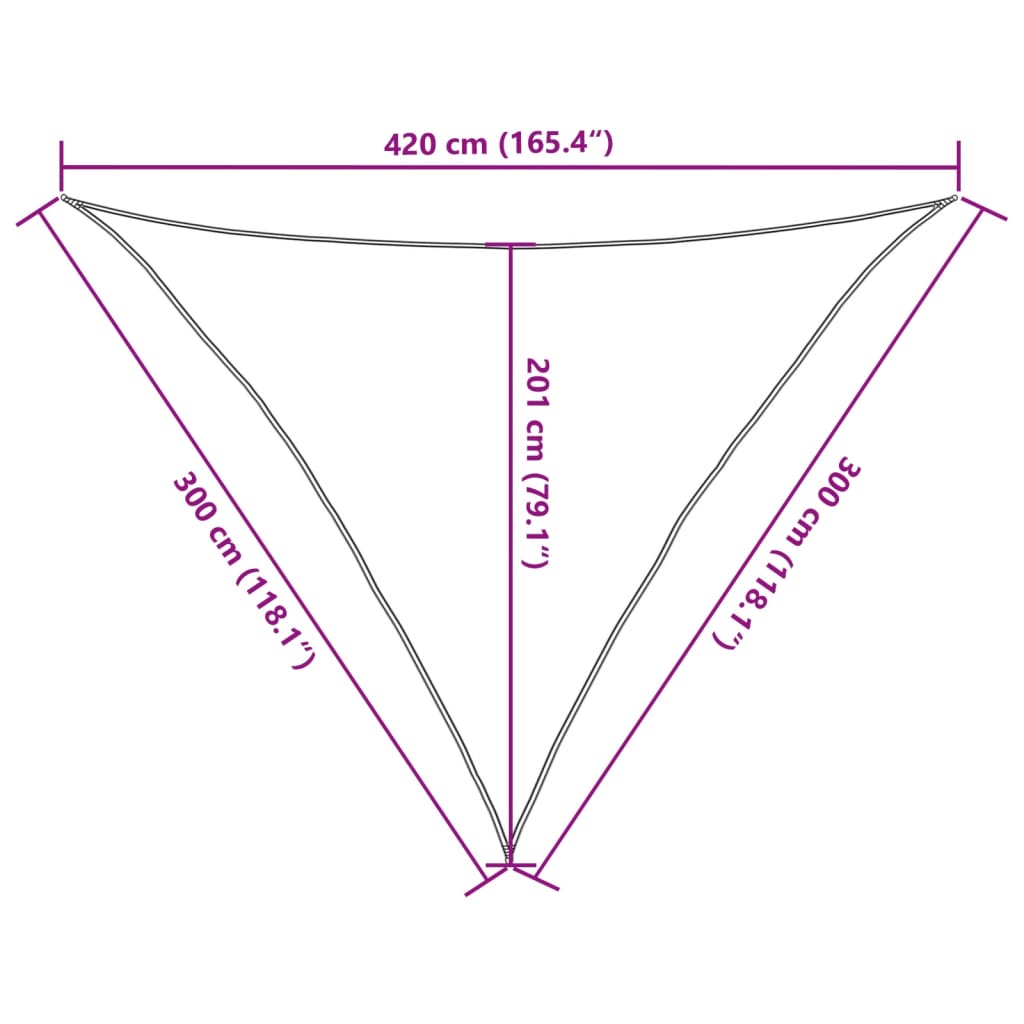 Sonnensegel 160 g/m² Hellgrün 3x3x4,2 m HDPE