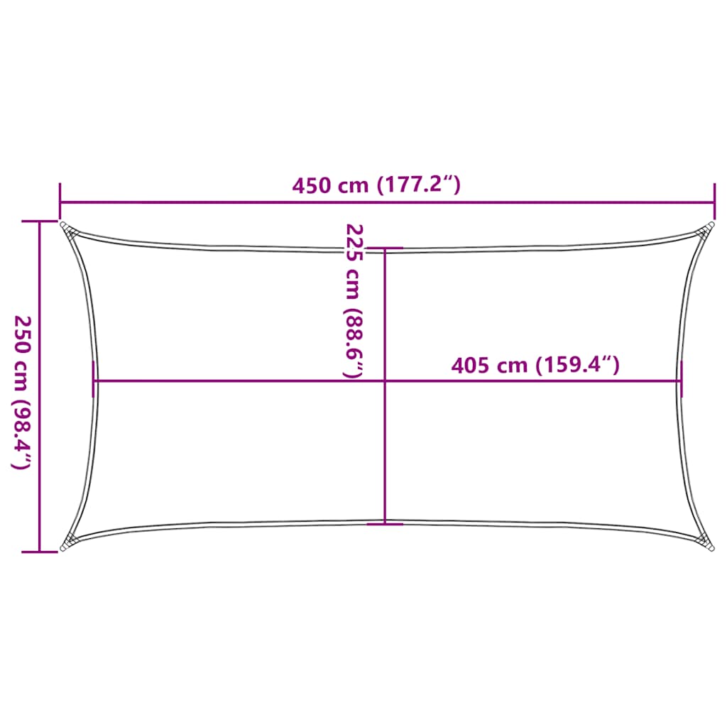 Sonnensegel 160 g/m² Taupe 2,5x4,5 m HDPE