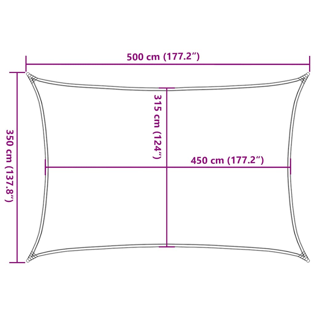 Sonnensegel 160 g/m² Taupe 3,5x5 m HDPE