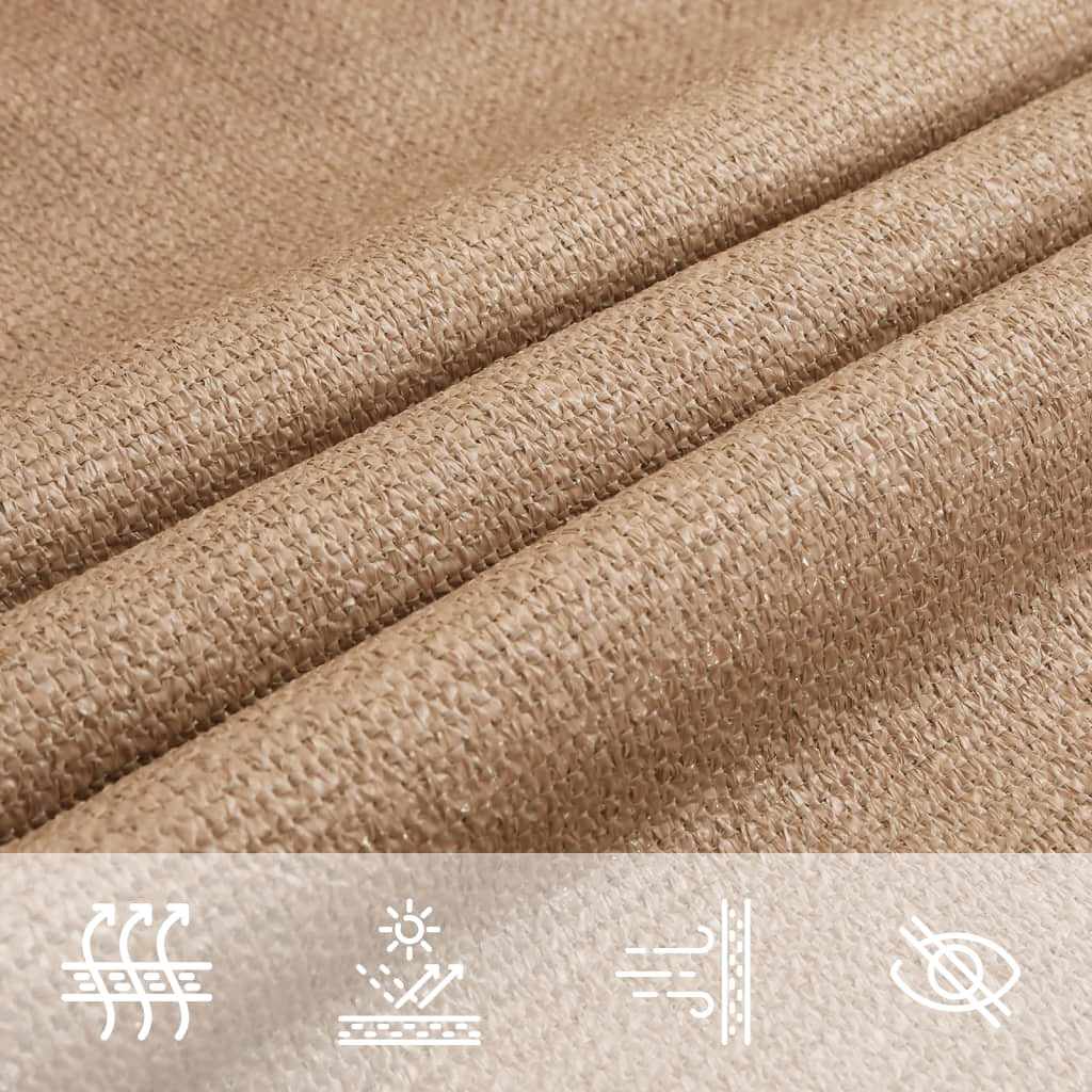 Sonnensegel 160 g/m² Taupe 2,5x2,5x3,5 m HDPE