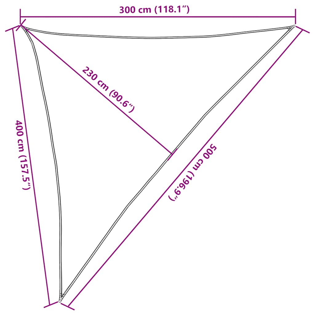 Sonnensegel 160 g/m² Taupe 3x4x5 m HDPE
