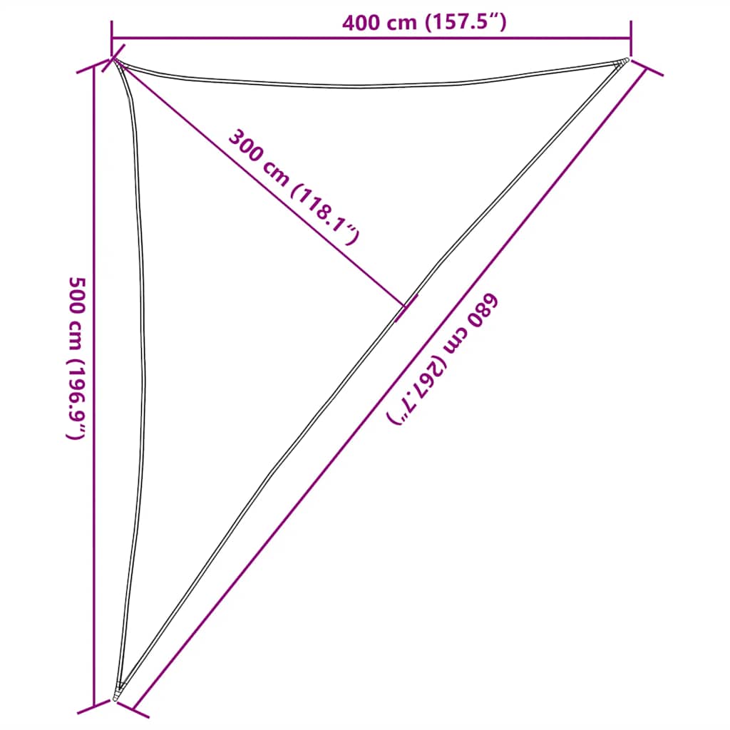 Sonnensegel 160 g/m² Taupe 4x5x6,8 m HDPE