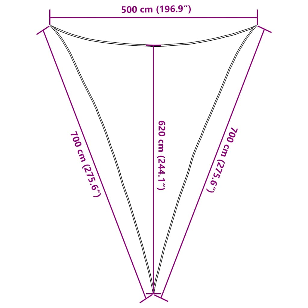Sonnensegel 160 g/m² Dunkelgrün 5x7x7 m HDPE