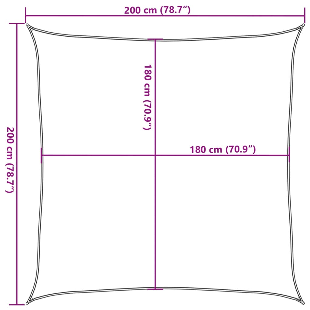 Sonnensegel 160 g/m² Blau 2x2 m HDPE