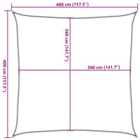 Sonnensegel 160 g/m² Quadratisch Blau 4x4 m HDPE