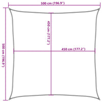 Sonnensegel 160 g/m² Quadratisch Blau 5x5 m HDPE