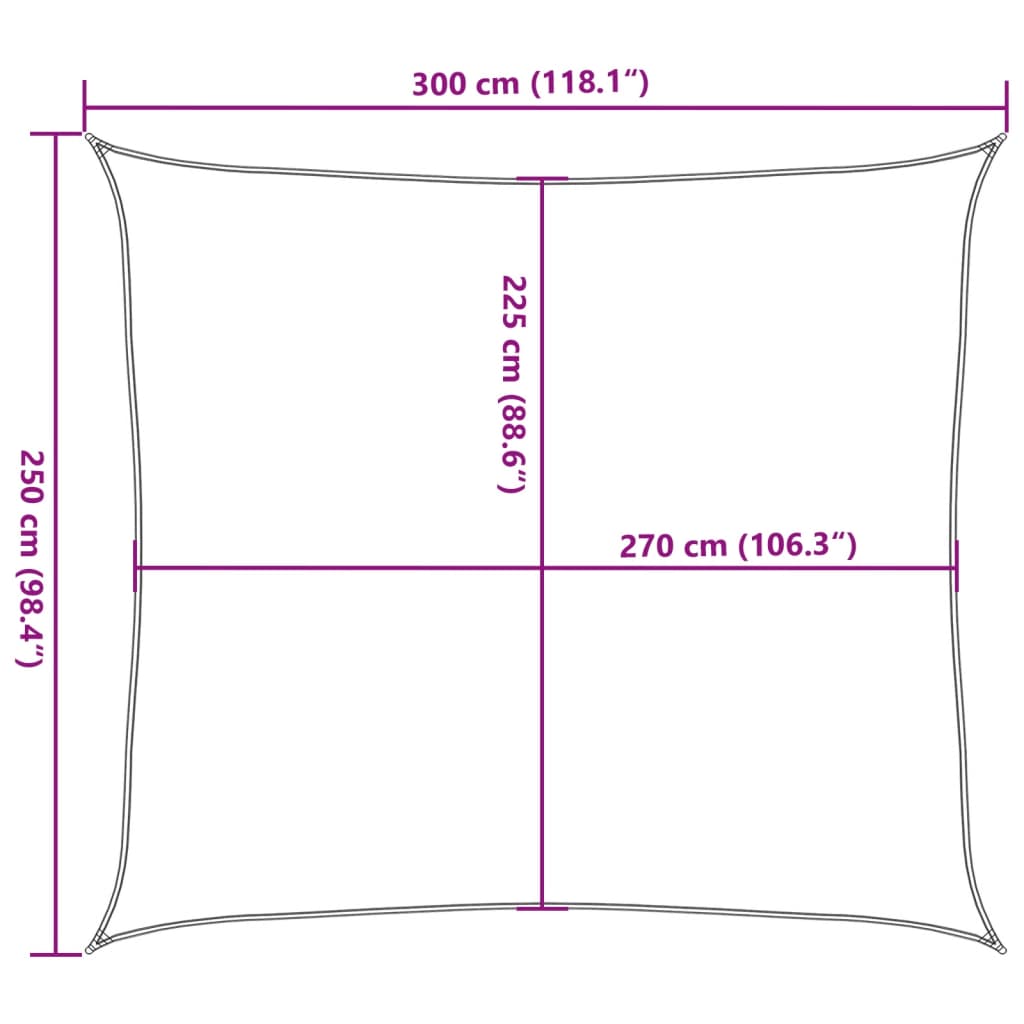 Sonnensegel 160 g/m² Blau 2,5x3 m HDPE