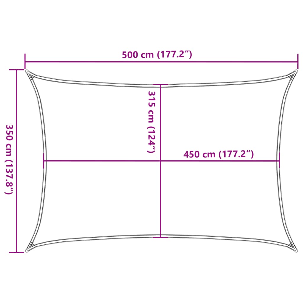 Sonnensegel 160 g/m² Rechteckig Blau 3,5x5 m HDPE