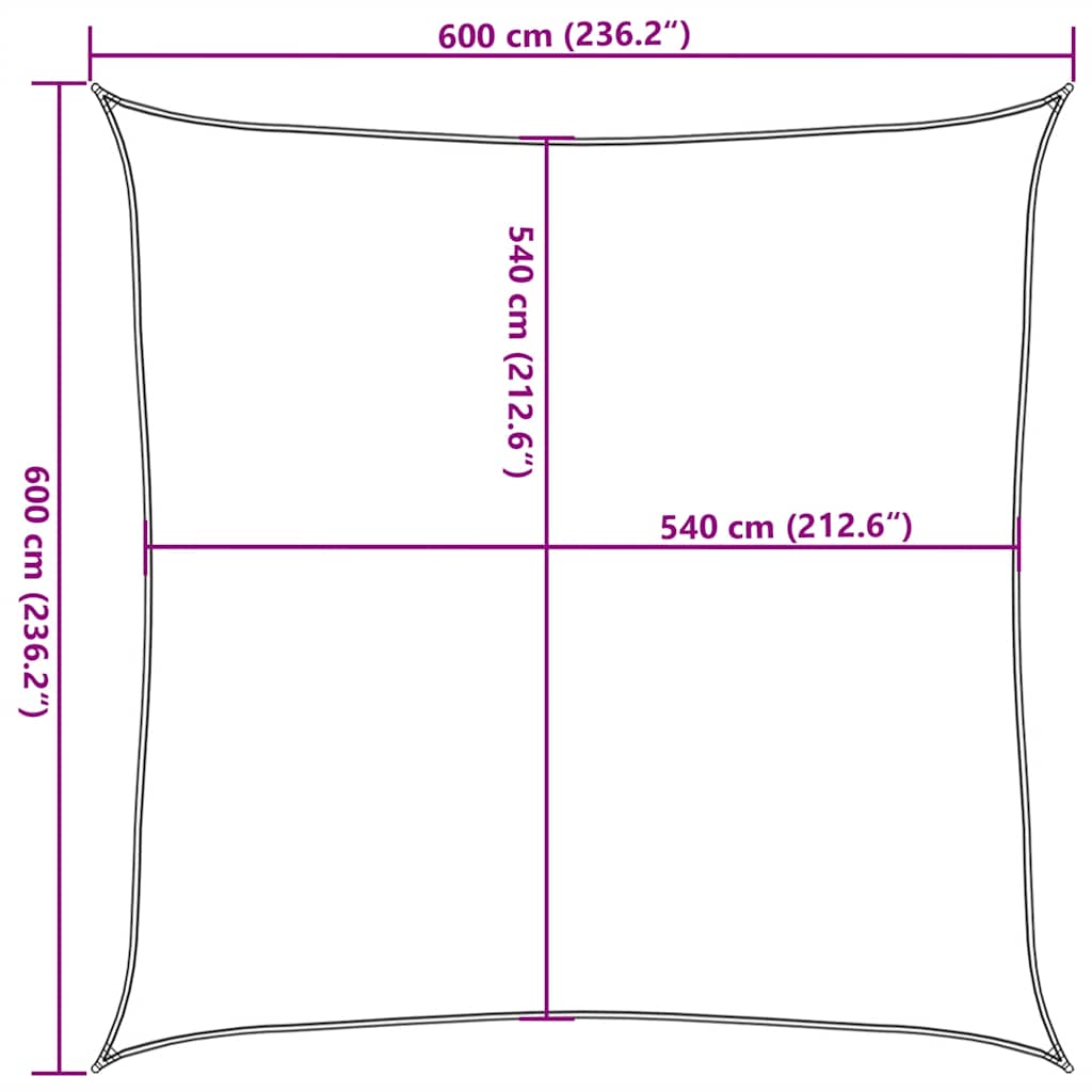 Sonnensegel 160 g/m² Quadratisch Gelb 6x6 m HDPE
