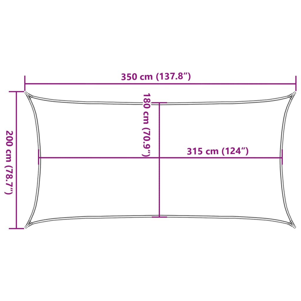 Sonnensegel 160 g/m² Rot 2x3,5 m HDPE