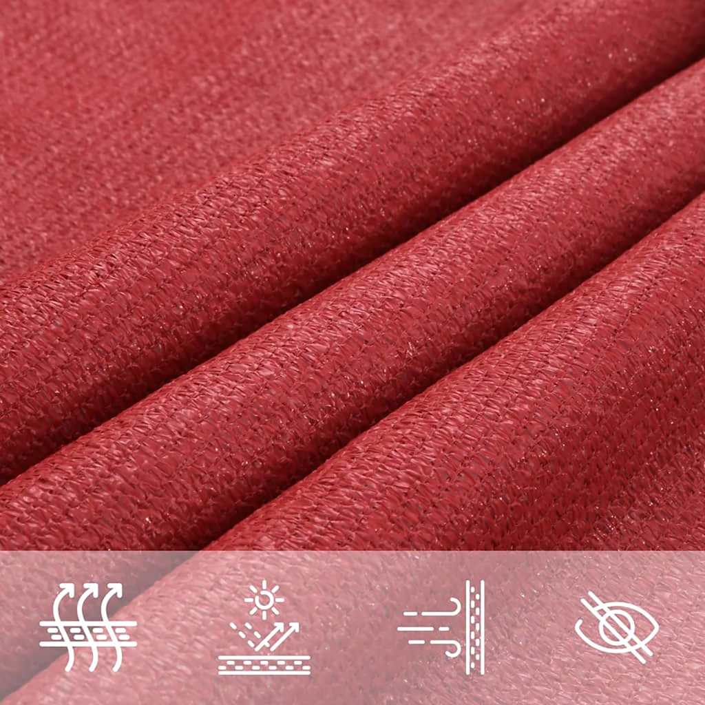Sonnensegel 160 g/m² Rot 2,5x5 m HDPE