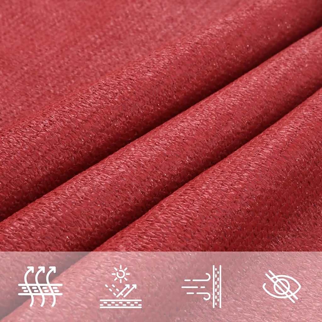 Sonnensegel 160 g/m² Rot 3x5 m HDPE