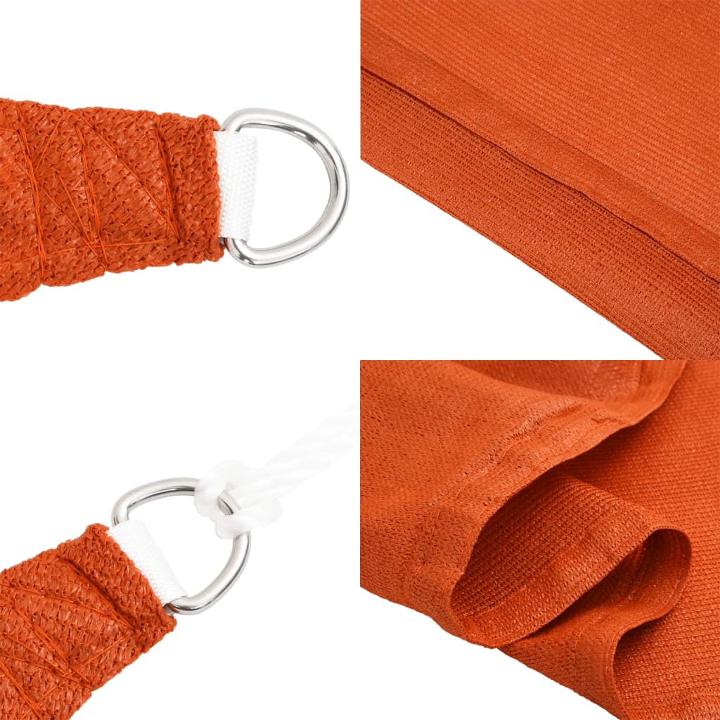 Sonnensegel 160 g/m² Quadratisch Orange 7x7 m HDPE