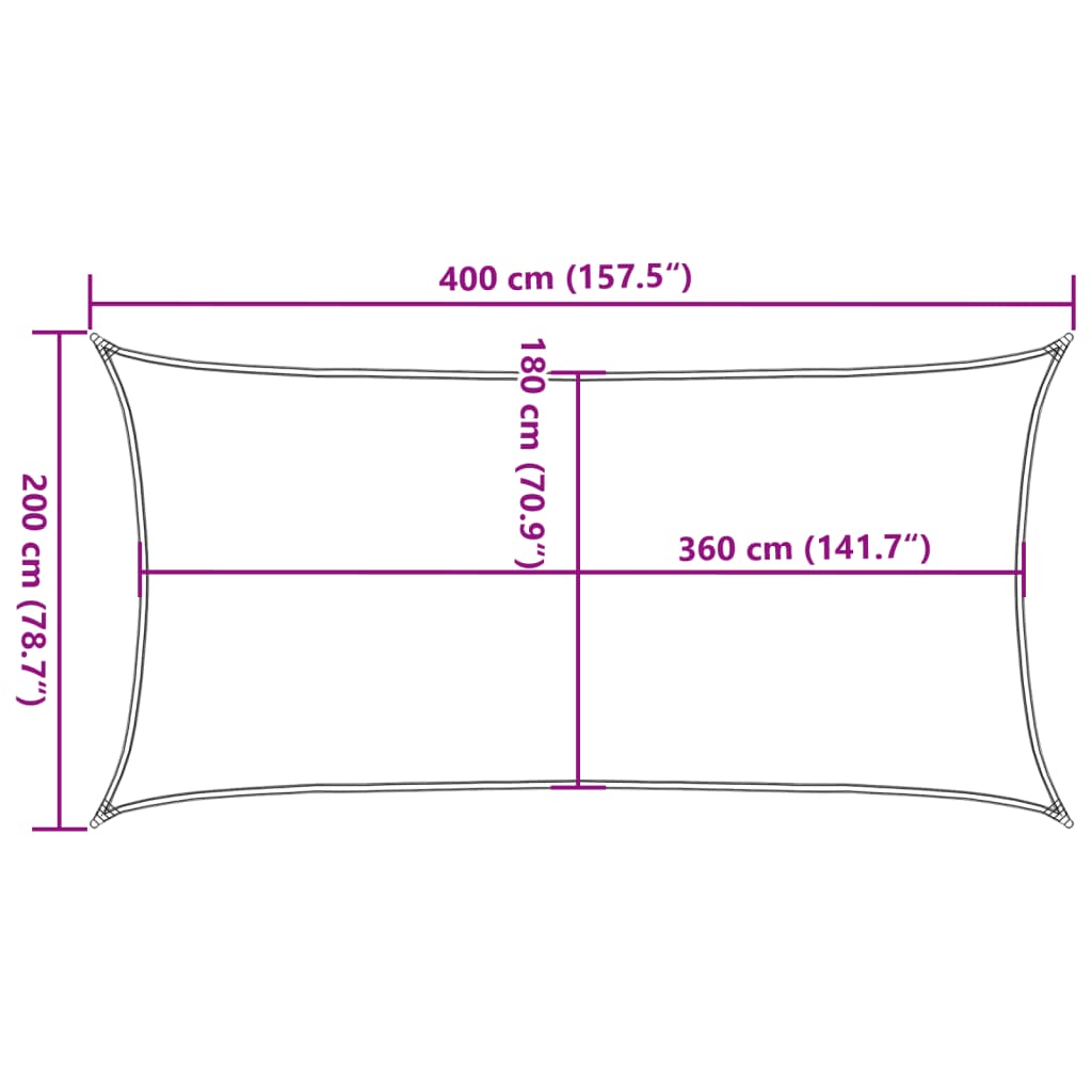 Sonnensegel 160 g/m² Orange 2x4 m HDPE