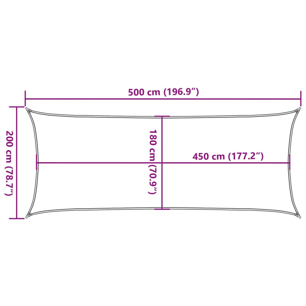 Sonnensegel 160 g/m² Orange 2x5 m HDPE