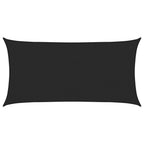 Sonnensegel 160 g/m² Schwarz 2x4 m HDPE