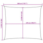 Sonnensegel 160 g/m² Schwarz 2,5x3 m HDPE