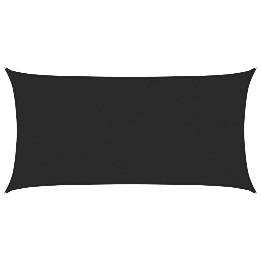 Sonnensegel 160 g/m² Schwarz 2,5x4,5 m HDPE