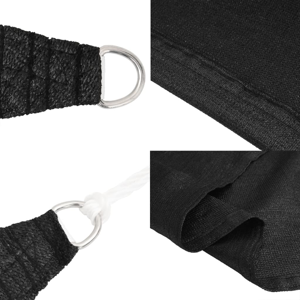 Sonnensegel 160 g/m² Schwarz 3,5x5 m HDPE
