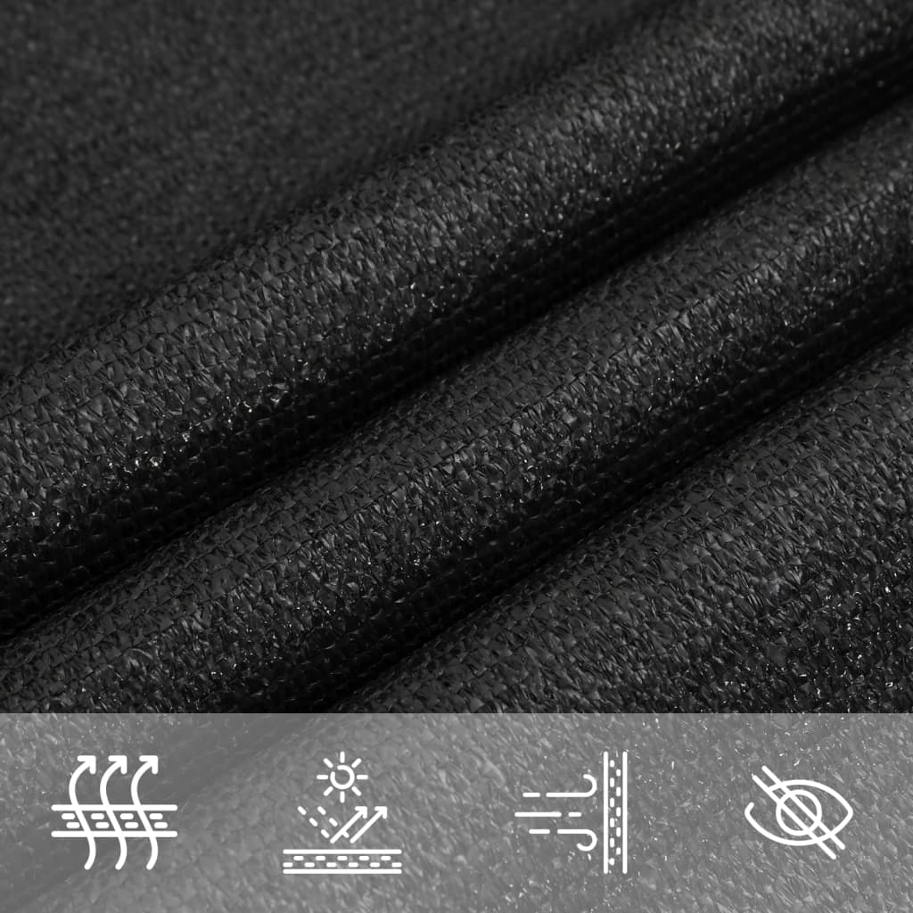 Sonnensegel 160 g/m² Schwarz 3,5x5 m HDPE