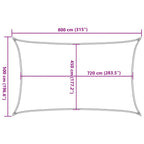 Sonnensegel 160 g/m² Schwarz 5x8 m HDPE